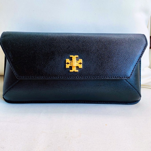 Tory Burch Black Kira Envelope Clutch EUC - Picture 4 of 9